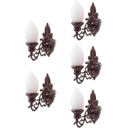 Hellery 5x Petites Lampes Murales Miniatures Jouets de Simulation Cadeaux Lampadaires pour Bricolage Maison de Poupée Modèle de Construction Modèle de Chemin Bronze - B1754HXEU