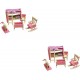 Toyvian 2Pcs Doll Bedroom Meubles Miniatures Meubles de Poupée Poupée Chaise en Bois Poupée en Bois Set Simulation Minuscule - BQ57MZZJO