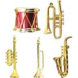 Toyvian 5 PCS Instrument de Musique Miniature Ensemble de Tambour en Plastique Trompette Saxophone Figurines Dollhouse Modèles de Musique Modèles D' Instruments de Musique pour Mini Maison - B2J7EIKOB
