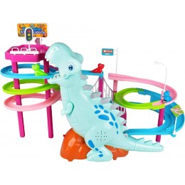 XIANLIAN 2021 Dinosaure Roller Coaster Park Toy Dinosaure coloré Toboggan Race Track Jeu de jouets avec effets sonores dynamiques escalier automatique pour enfants à partir de 3 ans - B53B9AGLN