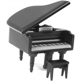 B Blesiya Vintage Piano à Queue en Bois de Bouleau avec Banc 01:12 échelle Maison de Poupées Miniature Noir - B996AXJXH