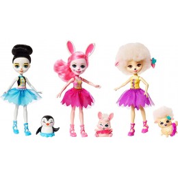 Enchantimals Coffret 3 Ballerines Mini-poupées aux tutus assortis Preena Pingouin Bree Lapin Lorna Brebis et Figurines Animales jouet enfant FRH55 - BJQ2BVNIJ