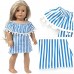 Jilibaba Vêtements de poupée pour poupée américaine 46 cm Costume à rayures Accessoire pour enfants Cadeau d'anniversaire - B9N4AOIGP
