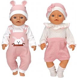 Lot de 2 vêtements de poupée pour poupées de 35 à 43 cm et pour poupées américaines de 45 à 43 cm poupée non incluse - B4JKJRGHX