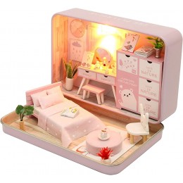 DIY Maison de Poupées Miniature Mini Dollhouse 3D Boîte Maison Miniature en Fer Kit de Construction Maison Miniature Maquette Joli Maison de Jouet à la Main Cadeau Saint Valentin Noël Anniversaire - B99JNZILN