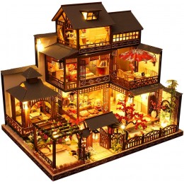 Fsolis Miniature avec des Meubles de Maison de poupée kit 3D Dollhouse en Bois Ainsi Que la poussière et Le Mouvement de la Musique 1:24 Salle créative pour l'idée Cadeau Cadeau de Vacances - BNHNDPXIG