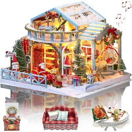 GuDoQi Kit Maison de Poupée Miniature Bricolage avec Musique Kit Miniature Maison de Nuit de Noël Kits de Modèles Artisanaux Faits à la Main à Construire Idees Cadeau DIY - BV91KALKI