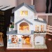 JALAL Kit de Projet Miniature Artisanal Bricolage Kit d'accessoires de Meubles de Maison de poupées en Bois avec lumières LED + boîte à Musique sur Le thème de la Ville européenne - BD4HNIZAN