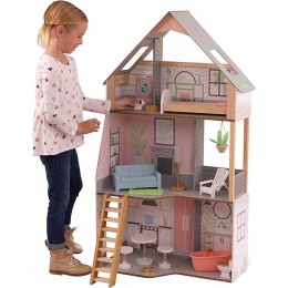 KidKraft- Alina Maison Bois avec Meubles et Accessoires pour poupées de 30 cm 10229 Blanc - BJ24QCDDP