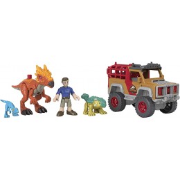 Imaginext Jurassic World coffret 3 figurines Dinosaures Échappés avec véhicule inspiré de « la Colo du Crétac頻 jouet pour enfant de 3 à 8 ans HCR94 - BKWE2HKVJ