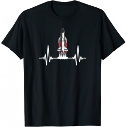 Battement de coeur de vaisseau spatial de fusée T-Shirt - B49JQISVA