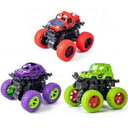 AIPUPU 3 PCS Inertial Off-Road Toy Car 4WD Pull Back Cars 360° Stunt Rotating & Double-Face Inertial Early Educational Toy Gift for Toddlers Kids - BNWQJCLXV