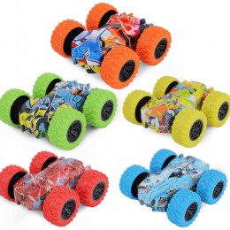 AIPUPU 5 Pcs Double Face Inertial Cars Toys 4WD Pull Back Cars Friction Cars Rotation Stunt Monster Toys Camions Push and Go Véhicules Cadeaux pour 3+ Ans Garçons Filles - B4678SUHX