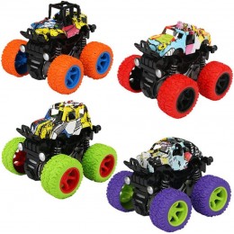Jouets de camions inertiels à 4 roues motrices Graffiti jouets de voiture à friction inertielle à rotation à 360 ° et à friction double face pour les tout-petits cadeau de fête de Noël pour enfants - BNVWNHRVM