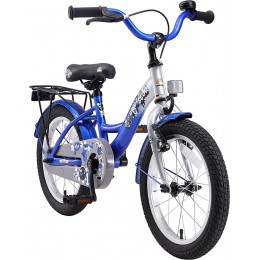 BIKESTAR Vélo Enfant pour Garcons et Filles de 4-5 Ans | Bicyclette Enfant 16 Pouces Classique avec Freins | Argent & Bleu - BBH42SPRJ