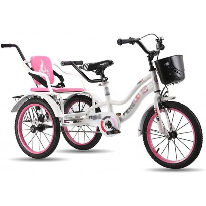Kays Vélo Tricycle Adulte Adulte Bicycle Trike Cruise Tricycle De 16 Pouces pour Enfants 3 Roues Bikes Boys Girls Girls Colliers Peut Emmener Toddlerstrike Three Wheel Bike CruiColor:Rose - B9B5AQIWA