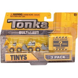 Tonka- Tinys Chantier Pack de 3 Véhicules + Garage 59000 - B4Q5QDTLV