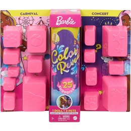 Barbie Color Reveal Deluxe poupée avec 25 éléments mystère 15 sachets surprise thème carnaval & concert jouet pour enfant GPD57 - B8K5HXJJK