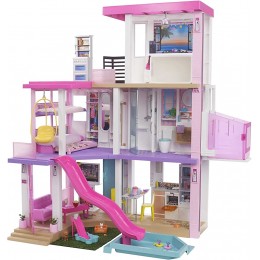 Barbie Mobilier Dreamhouse Maison de Rêve pour poupées sur 3 niveaux 109 cm de haut lumières et sons plus de 75 accessoires jouet pour enfant GRG93 - BJK61QAVZ