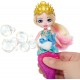 Enchantimals Royaume de l'océan mini-poupée Atlantia Sirène Bulles avec mini-figurine dauphin et 1 flacon de savon à bulles jouet pour enfant HFT24 - B2DAQUENZ