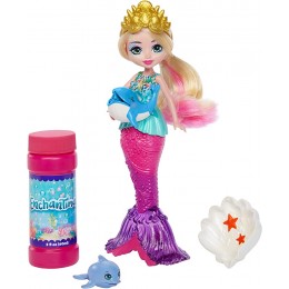 Enchantimals Royaume de l'océan mini-poupée Atlantia Sirène Bulles avec mini-figurine dauphin et 1 flacon de savon à bulles jouet pour enfant HFT24 - B2DAQUENZ