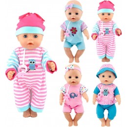 ebuddy Lot de 4 vêtements de poupée avec téton et barboteuse bandeau chapeau pour poupées de nouveau-né de 43 cm poupée Bitty Baby de 38,1 cm - B5K5JPYCQ
